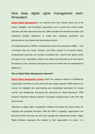 how does digital rights management work amevatech