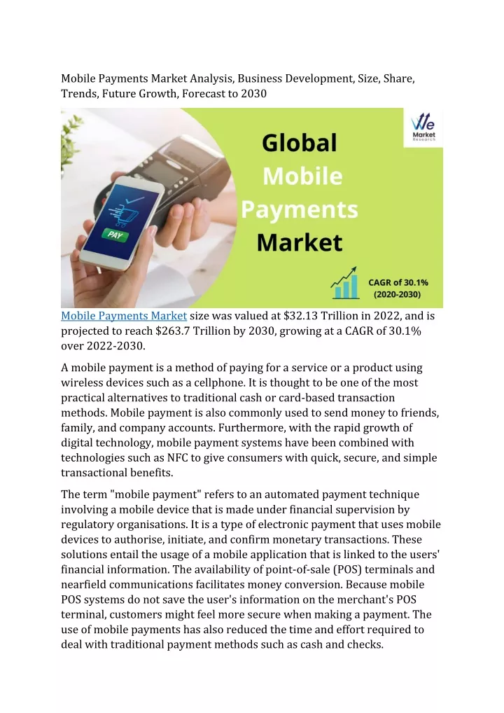 mobile payments market analysis business
