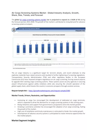 air cargo screening systems market global