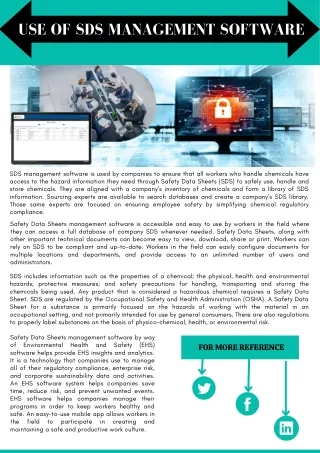 use of sds management software