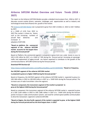 airborne satcom market overview and future trends