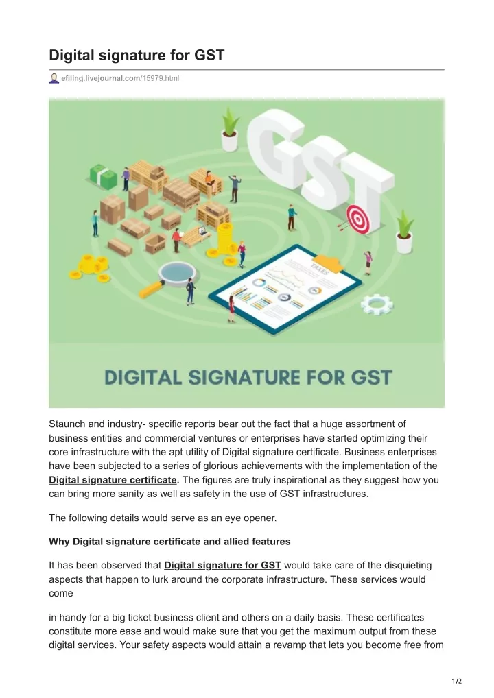 digital signature for gst