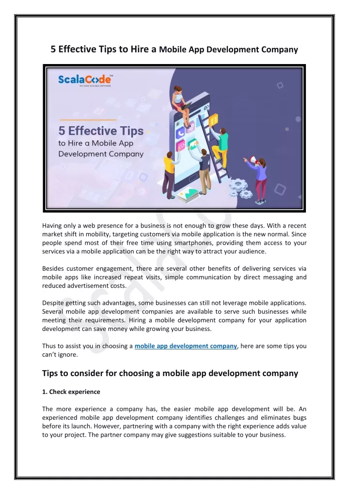 5 effective tips to hire a mobile app development
