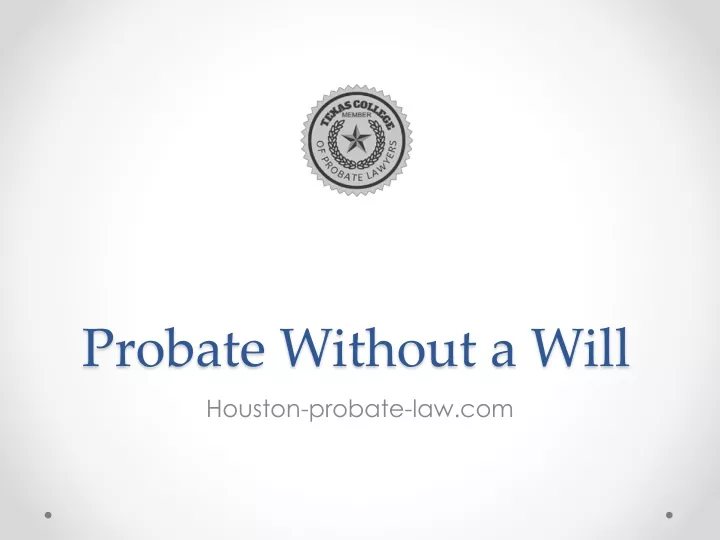 probate without a will