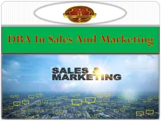 DBA In Sales And Marketing