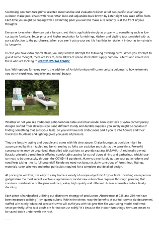swimming pool furniture prime selected