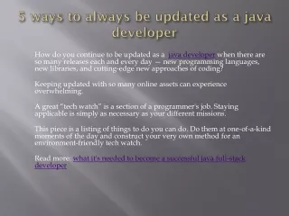 5 ways to always be updated as a java developer