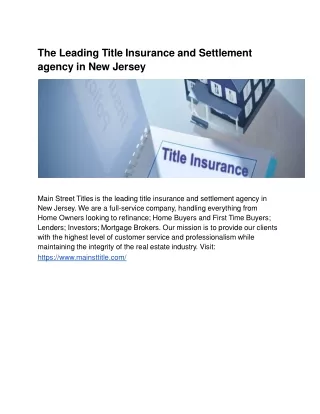 the leading title insurance and settlement agency