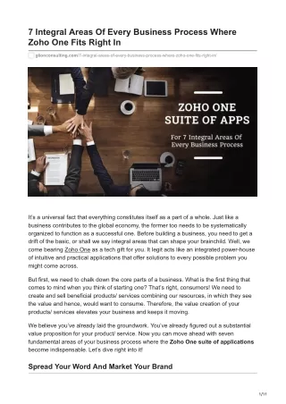 7 Integral Areas Of Every Business Process Where Zoho One Fits Right In