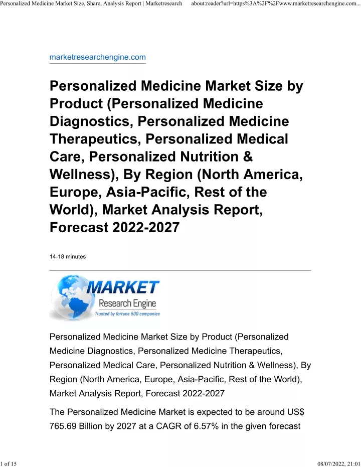 personalized medicine market size share analysis