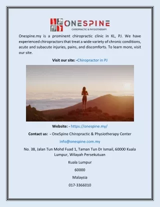 onespine my is a prominent chiropractic clinic