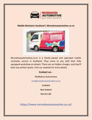 Mobile Mechanic Auckland