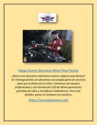 Discoteca móvil para fiestas Magic Events | Tromagicevents.cat