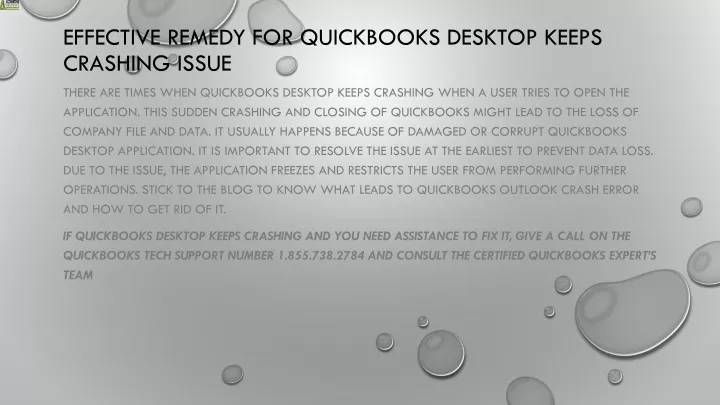 effective remedy for quickbooks desktop keeps crashing issue