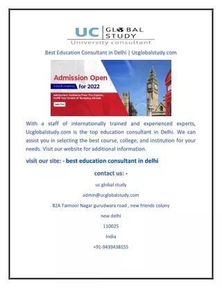best education consultant in delhi ucglobalstudy