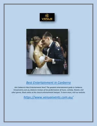 Best Entertainment in Canberra | Venueevents.com.au