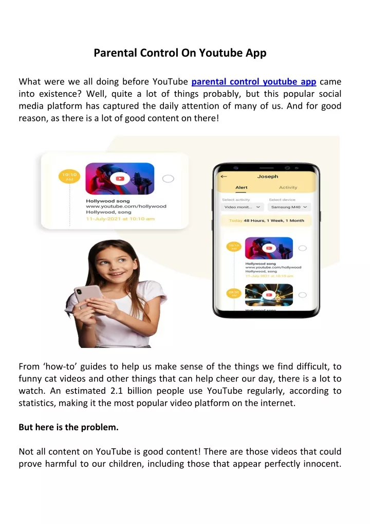 parental control on youtube app