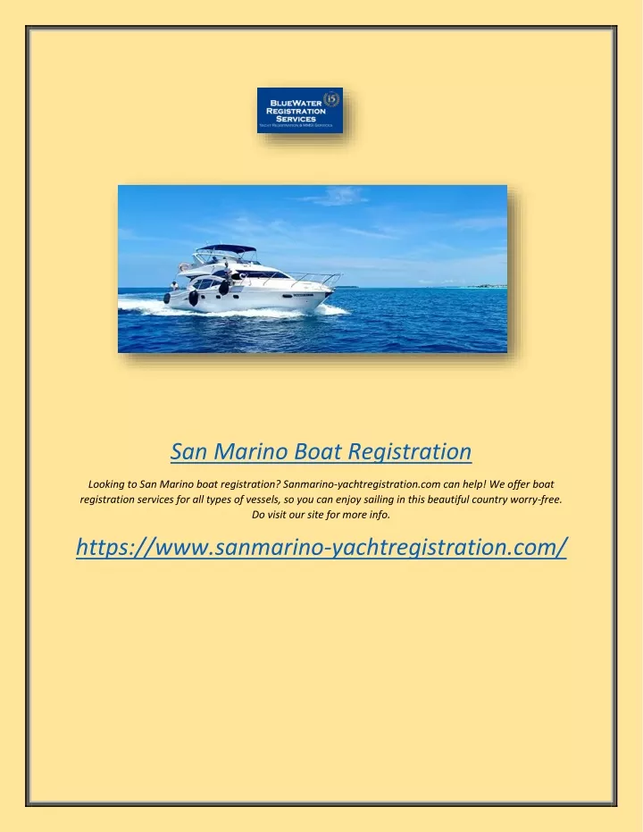 san marino boat registration