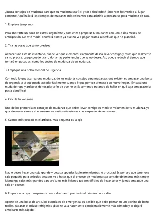 busca consejos de mudanza para que su mudanza