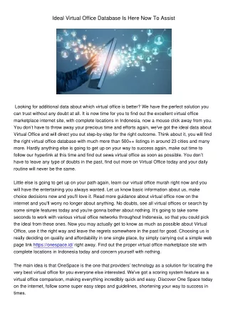 ideal virtual office database is here