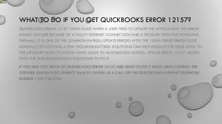 what to do if you get quickbooks error 12157