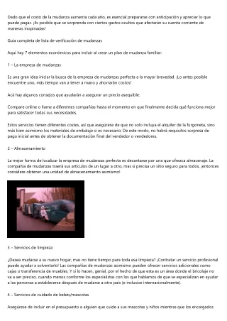 dado que el costo de la mudanza aumenta cada