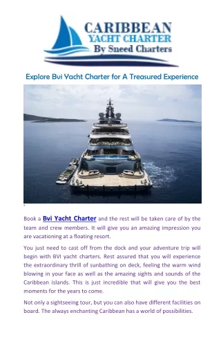 explore bvi yacht charter for a treasured