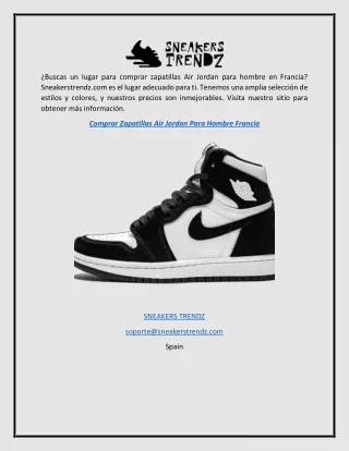 Comprar Zapatillas Air Jordan Para Hombre Francia  Sneakerstrendz.com