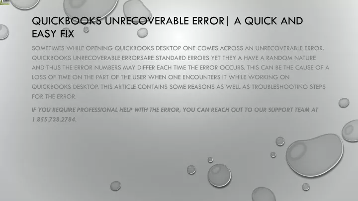 quickbooks unrecoverable error a quick and easy fix