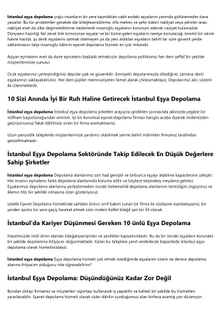 stanbul e ya depolama o u insanlar n bir yere