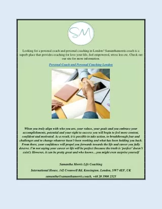 Personal Coach And Personal Coaching London | Samanthamorris.coach