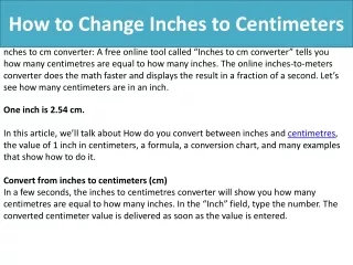 how to change inches to centimeters
