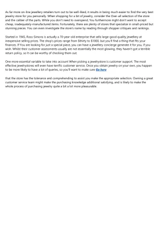 as far more on line jewellery retailers turn