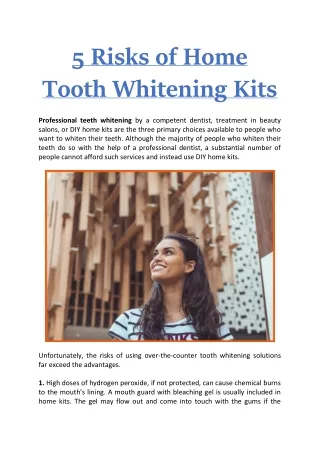 5 Risks of Home Tooth Whitening Kits