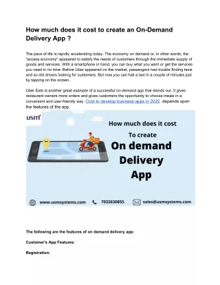 how much does it cost to create an on demand
