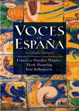 Voces de Espana Antologia literaria Spanish Edition
