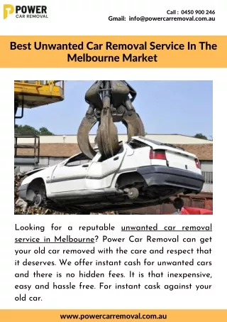 Best Unwanted Car Removal Service In The Melbourne Market