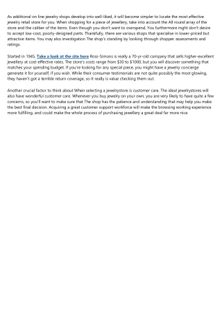 as additional on line jewelry shops develop into