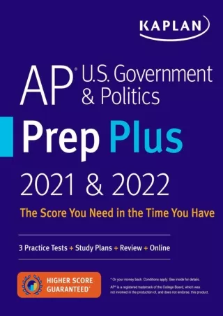 AP U S Government  Politics Prep Plus 2021  2022 3 Practice Tests  Study