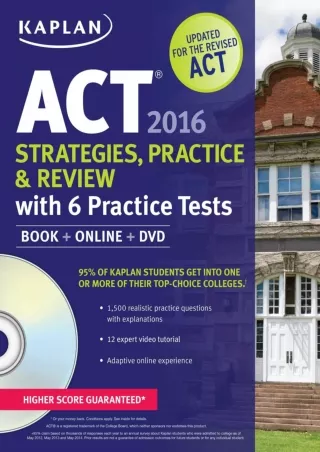 Kaplan ACT Strategies Practice  Review 2016 With 6 Practice Tests Kaplan