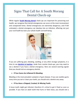 signs that call for a south morang dental check up