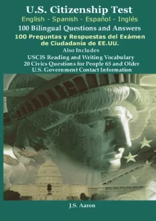 U S Citizenship Test English and Spanish  Español y Inglés 100 Bilingual