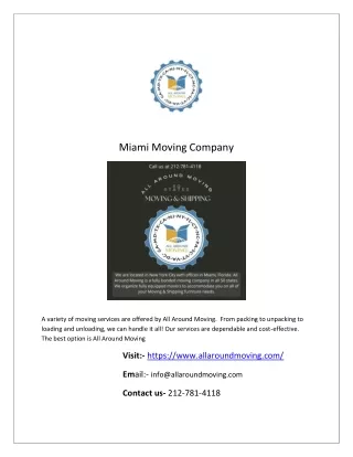 #01 Are you looking for Miami Moving Companies?