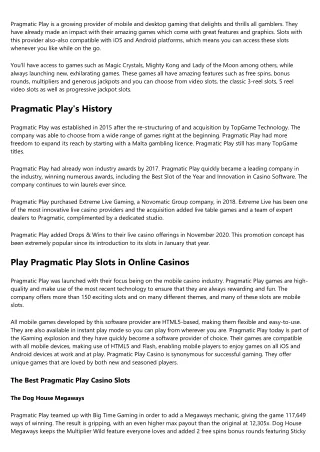 pragmatic play is a growing provider of mobile