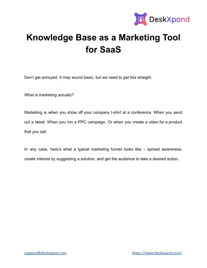 knowledge base as a marketing tool for saas