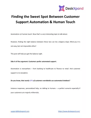 Finding the Sweet Spot Between Customer Support Automation & Human Touch