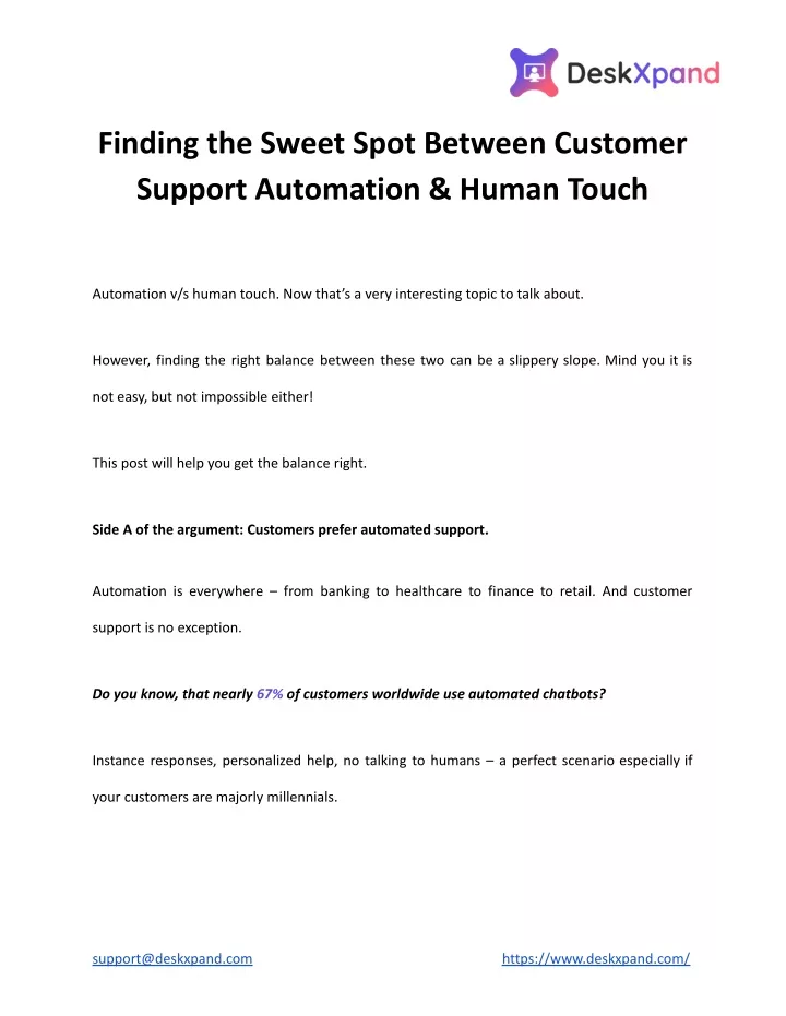 finding the sweet spot between customer support