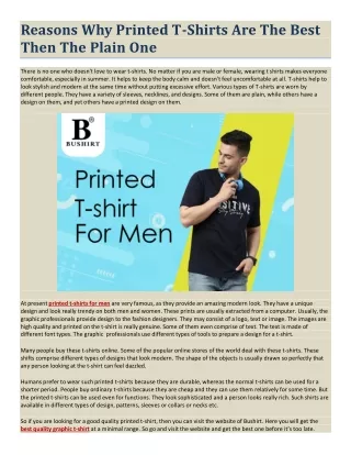 reasons why printed t shirts are the best then