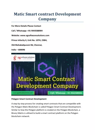 matic smart contract development company