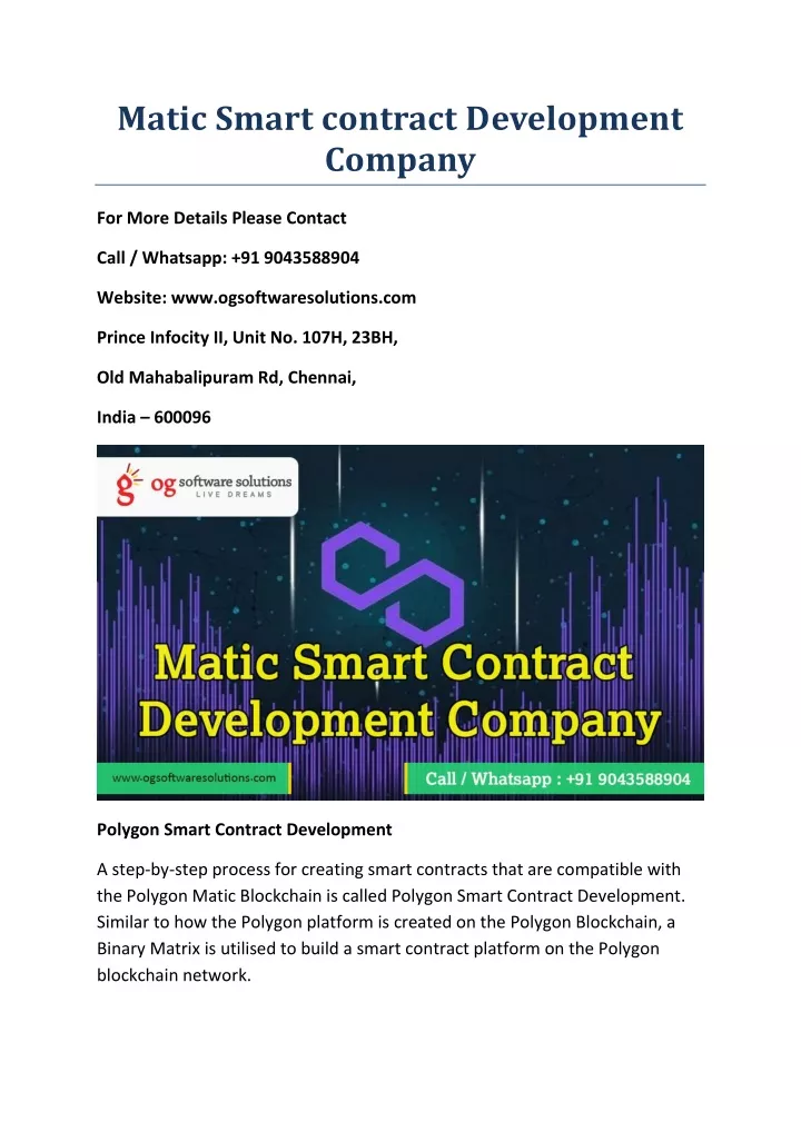 matic smart contract development company